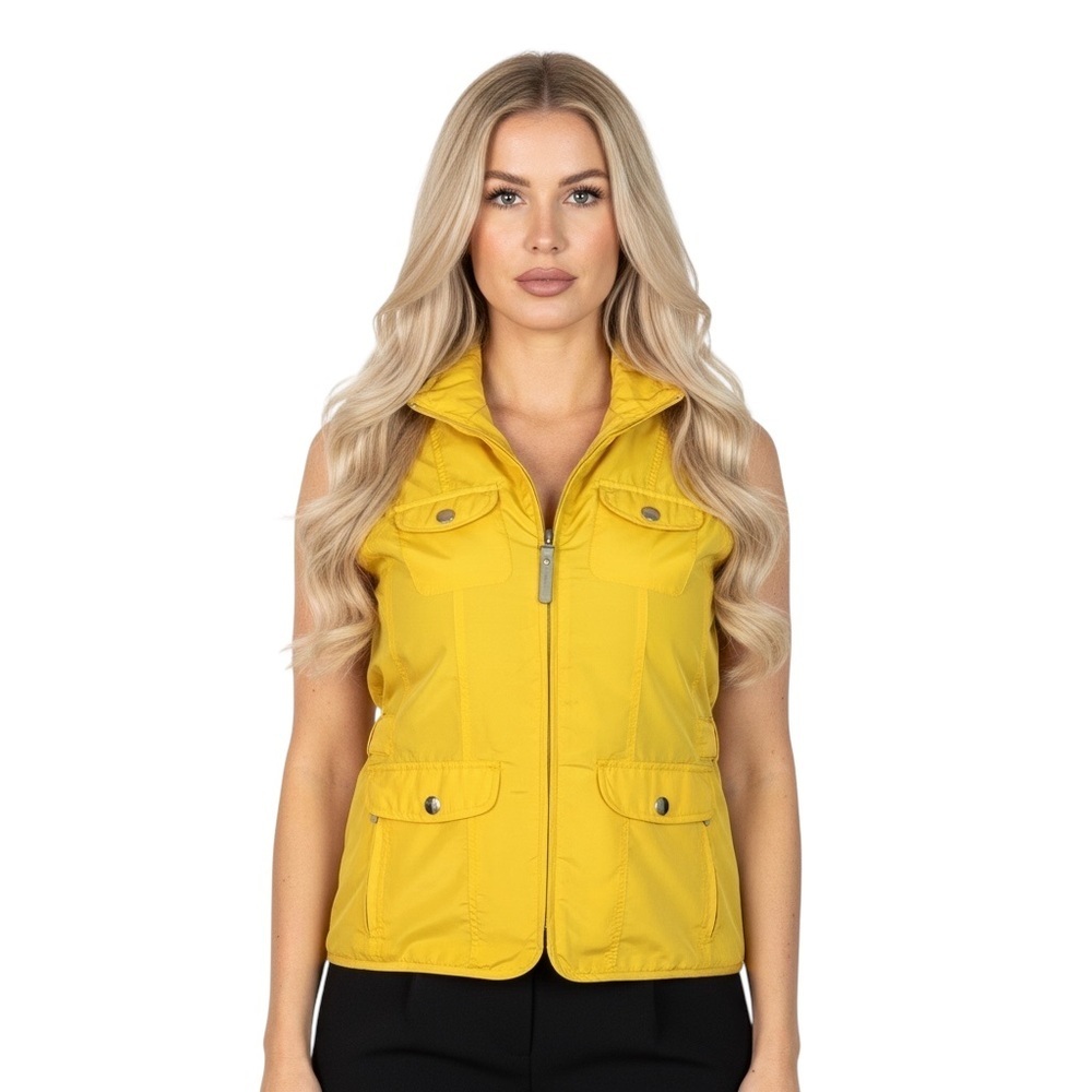 COLUTHA YELLOW  SLEEVELESS WINDBREAKER SPRING OUTDOOR JACKET WOMEN SIZE SMALL